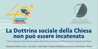 "Presentazione del Terzo Rapporto sulla Dottrina sociale della Chiesa nel mondo"